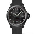 Longines Longines Conquest V.H.P. L3.726.2.66.9  L37262669 кварцевые мужские часы черный циферблат, браслет каучук — вид спереди